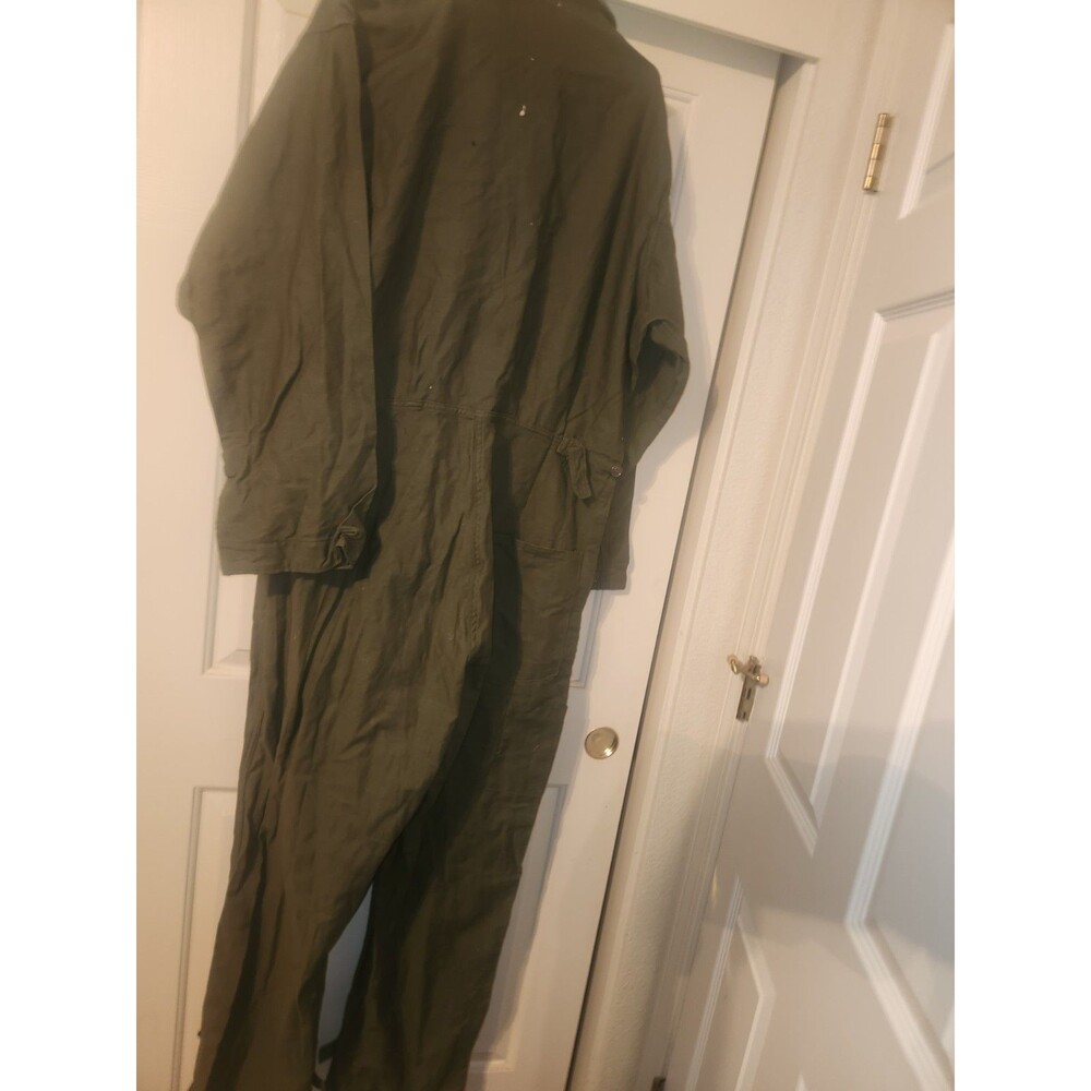 VINTAGE US Military Coveralls-Green Cotton Sateen - Vanderbilt Shirt Co. Size L - Picture 5 of 7
